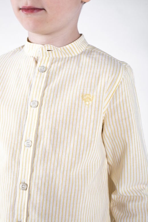 Erkek Çocuk Hakim Yaka Çizgili Gömlek