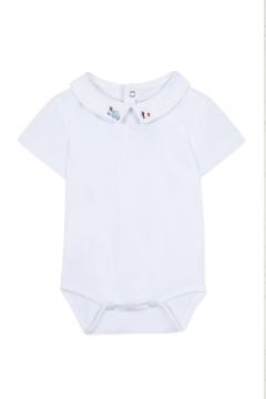Erkek Bebek Yakası Nakışlı Body