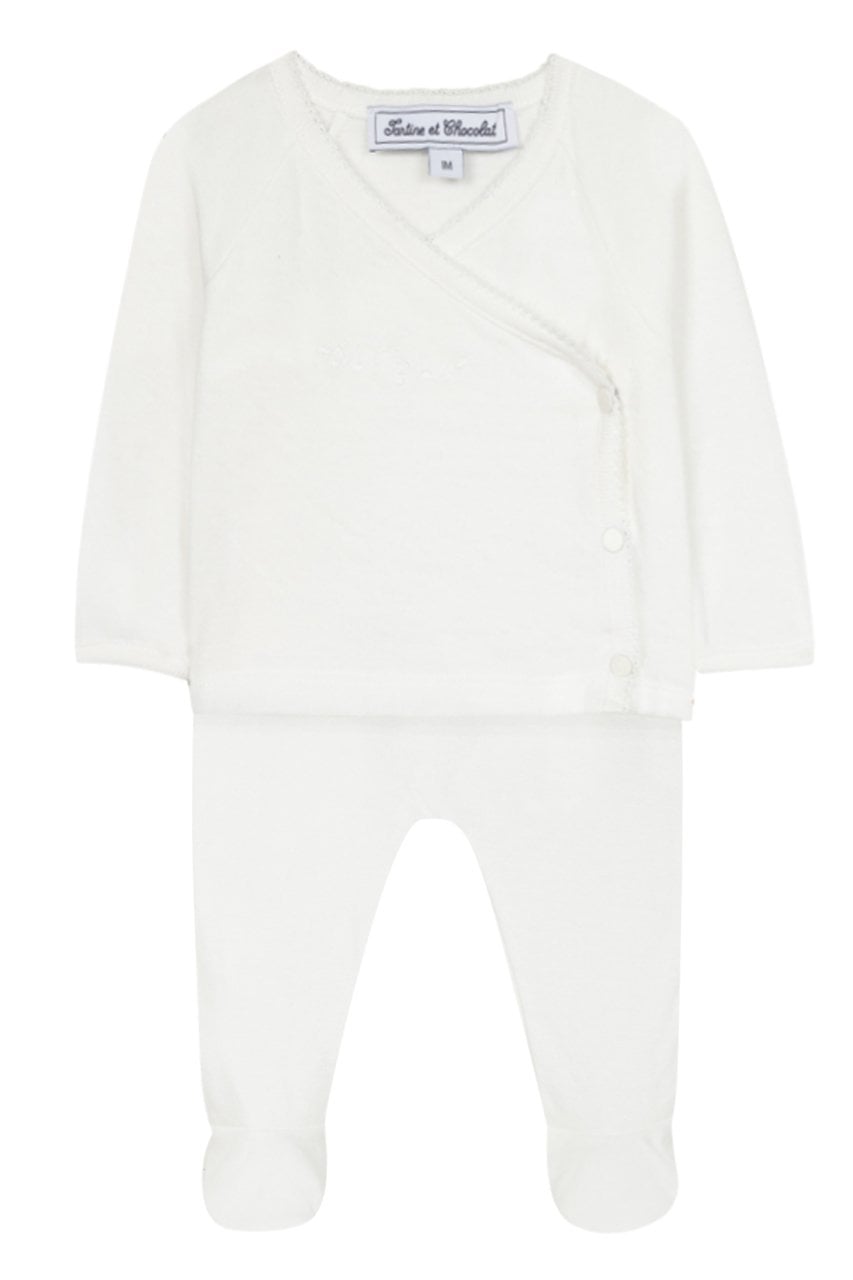 Organik Pamuktan Bebek Hırka+Pantalon