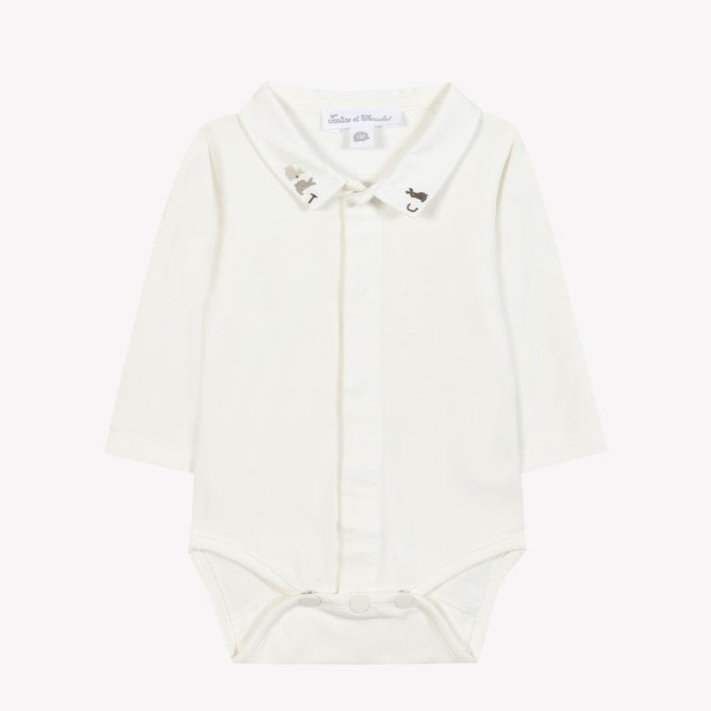 Erkek Bebek Yakası Nakışlı Body