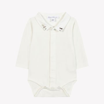 Erkek Bebek Yakası Nakışlı Body