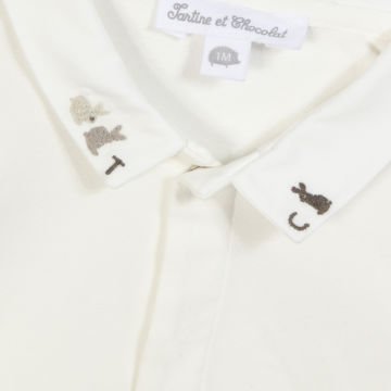 Erkek Bebek Yakası Nakışlı Body