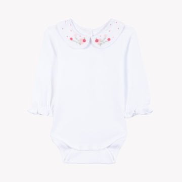 Kız Bebek Yakası Nakışlı Body