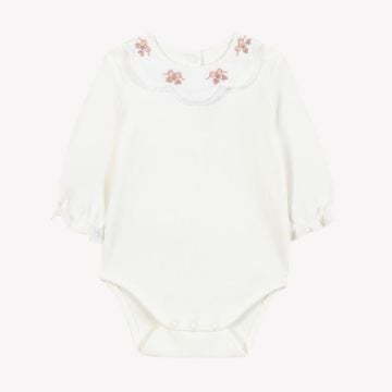 Kız Bebek Yakası Nakışlı Body