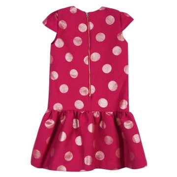 Kız Çocuk Kısa Kollu Jakart Elbise