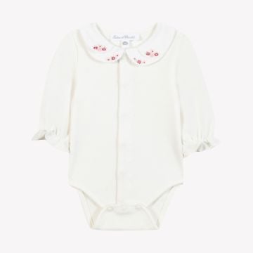 Kız Bebek Yakası Nakışlı Body