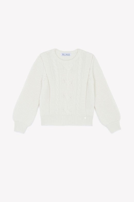 Kız Çocuk Saç Örgülü Kazak