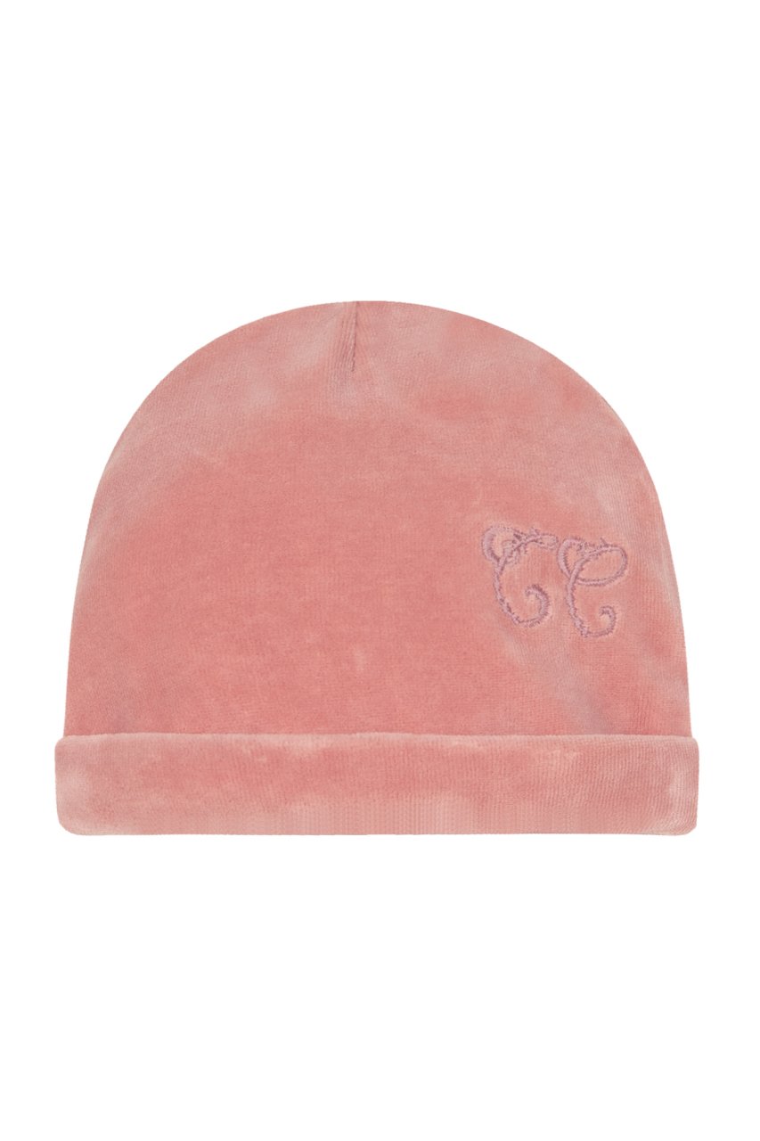 Kadife Bebek Şapka Toile de Jouy Rose