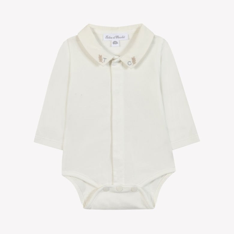 Erkek Bebek Yakası Nakışlı Body