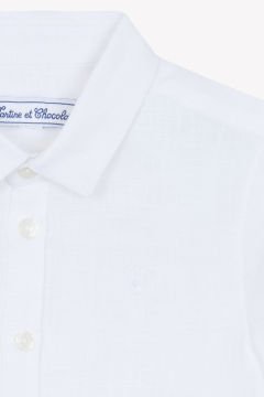 Erkek Çocuk Kısa Kollu Keten Gömlek