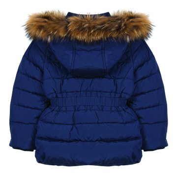 Kız Çocuk Kapüşonlu Kemerli Dudun Mont