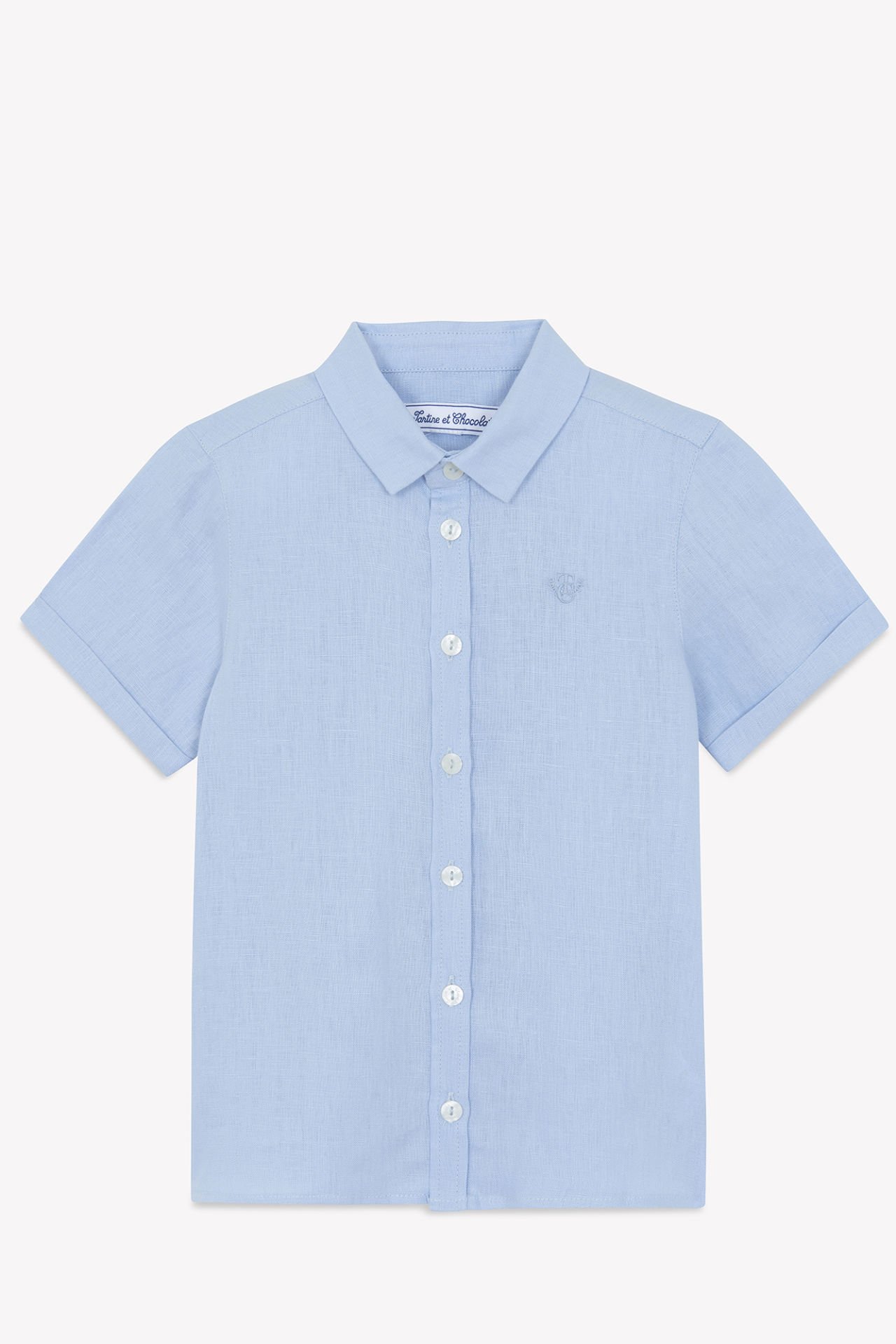 Erkek Çocuk Kısa Kollu Keten Gömlek