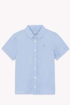 Erkek Çocuk Kısa Kollu Keten Gömlek