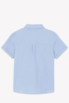 Erkek Çocuk Kısa Kollu Keten Gömlek