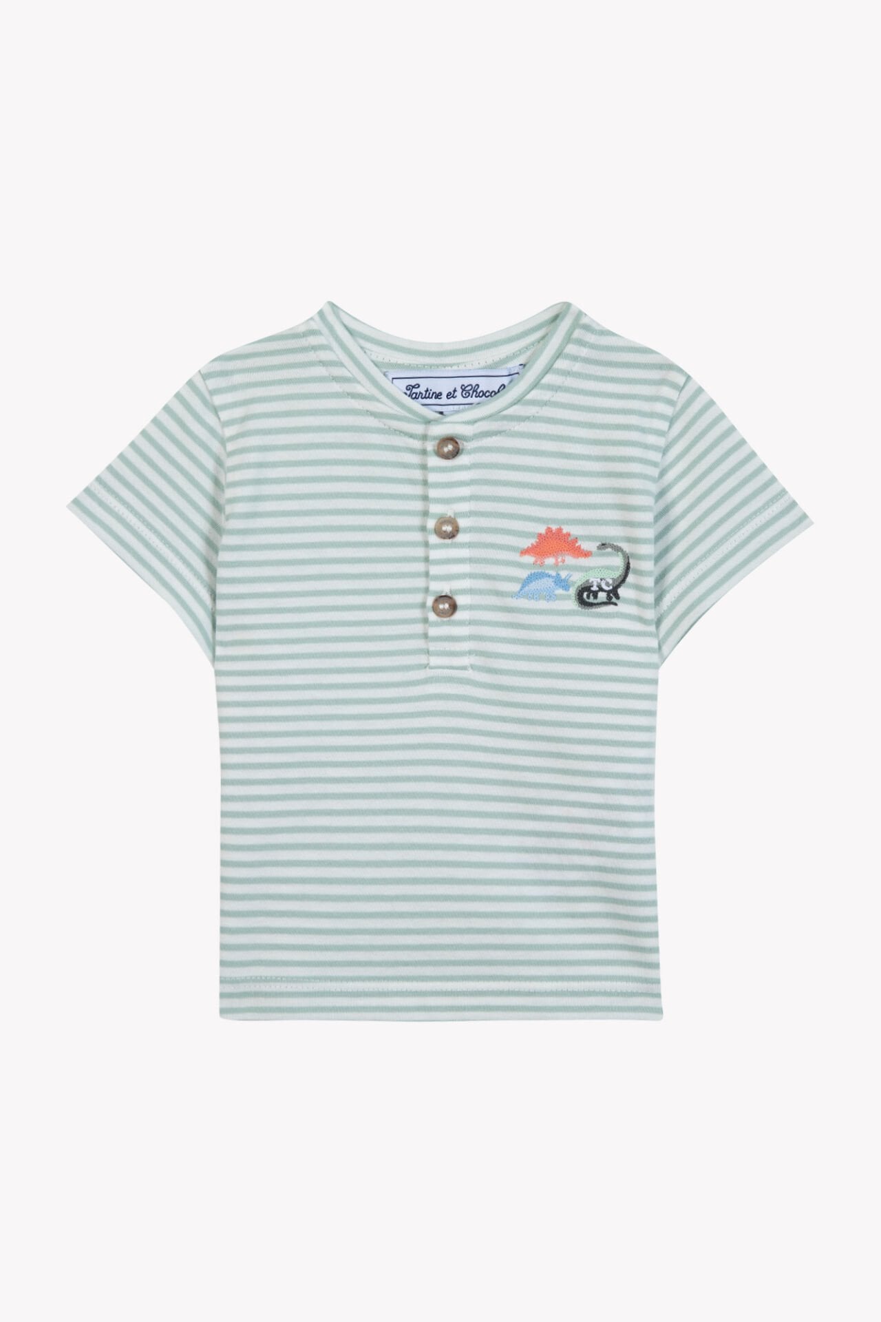 Erkek Çocuk Kısa Kollu Çizgili T-Shirt yeşil