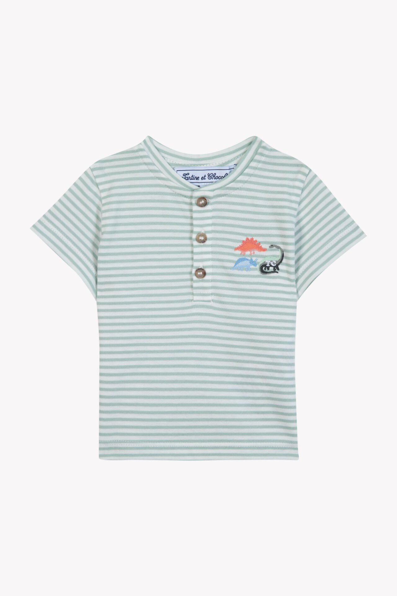 Erkek Çocuk Kısa Kollu Çizgili T-Shirt yeşil