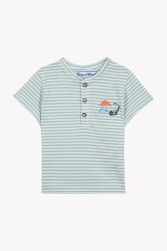 Erkek Çocuk Kısa Kollu Çizgili T-Shirt yeşil