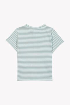 Erkek Çocuk Kısa Kollu Çizgili T-Shirt yeşil