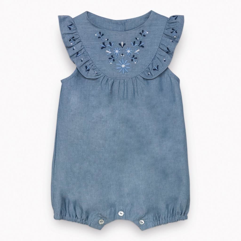 Kız Bebek Şortlu Kısa Tulum