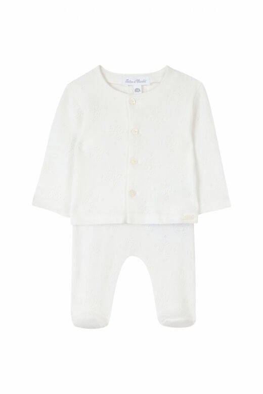 Organik Pamuktan Bebek Bluz + Pantalon Set