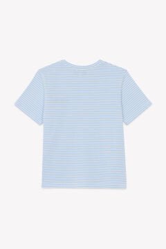 Erkek Çocuk Kısa Kollu Çizgili T-Shirt Mavi