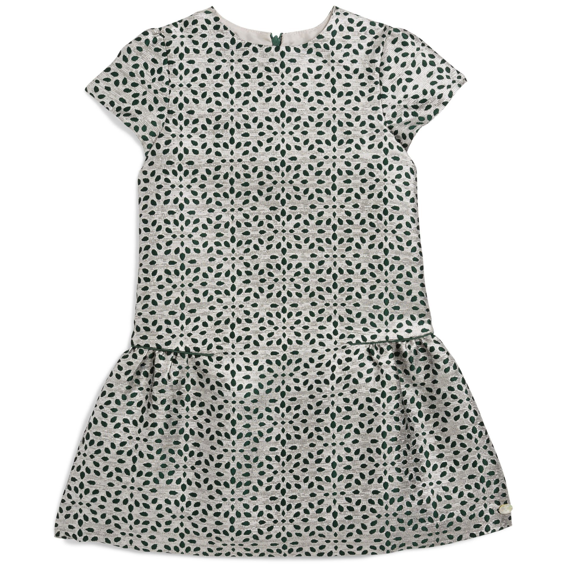 Kız Çocuk Kısa Kollu Jakarlı Elbise