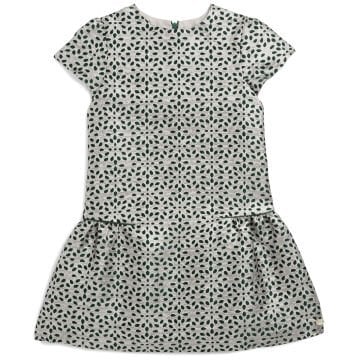 Kız Çocuk Kısa Kollu Jakarlı Elbise