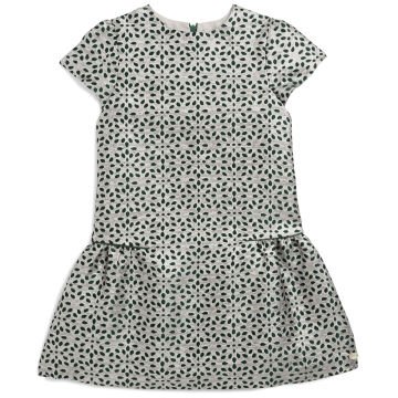 Kız Çocuk Kısa Kollu Jakarlı Elbise