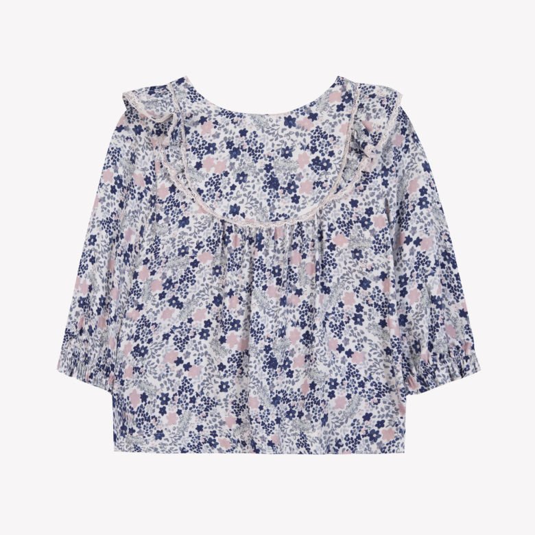 Kız Bebek Çiçek Desenli Bluz