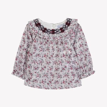 Kız Bebek Çiçek Desenli Koton Bluz