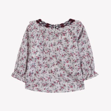 Kız Bebek Çiçek Desenli Koton Bluz