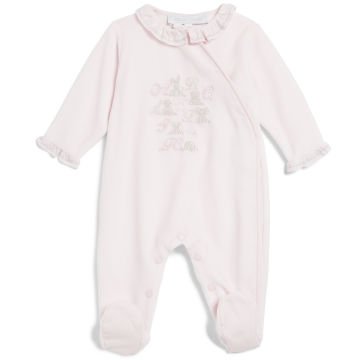 Kız Bebek Yandan Açılan Kadife Tulum