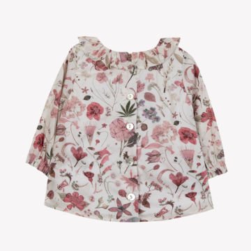 Kız Bebek Çiçek Desenli Coton Bluz