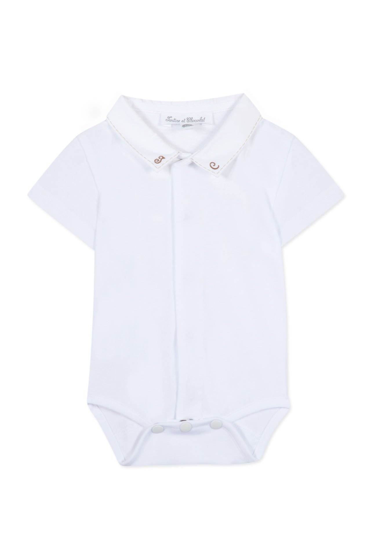 Erkek Bebek Yakası Nakışlı Body