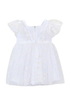 Kız Çocuk Papatya Nakışlı Tütü Elbise