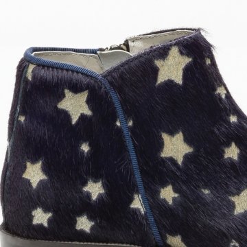 Kız Çocuk Yandan Fermuarlı Yıldızlı Bot