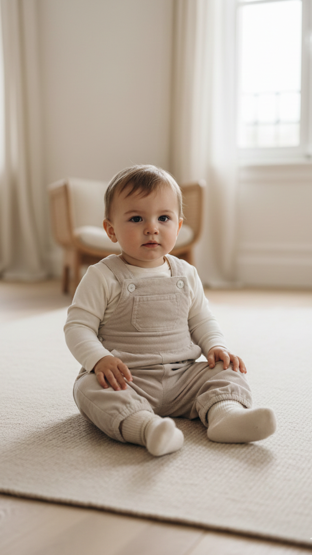 Bebek İnce Fitilli Kadife Salopet