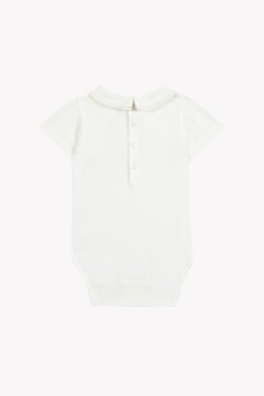 Erkek Bebek Keten Yakalı Ceremonie Body Ekru