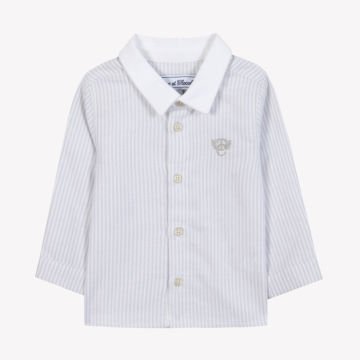 Erkek Bebek & Çocuk Gri Çizgili Ceremonie Gömlek