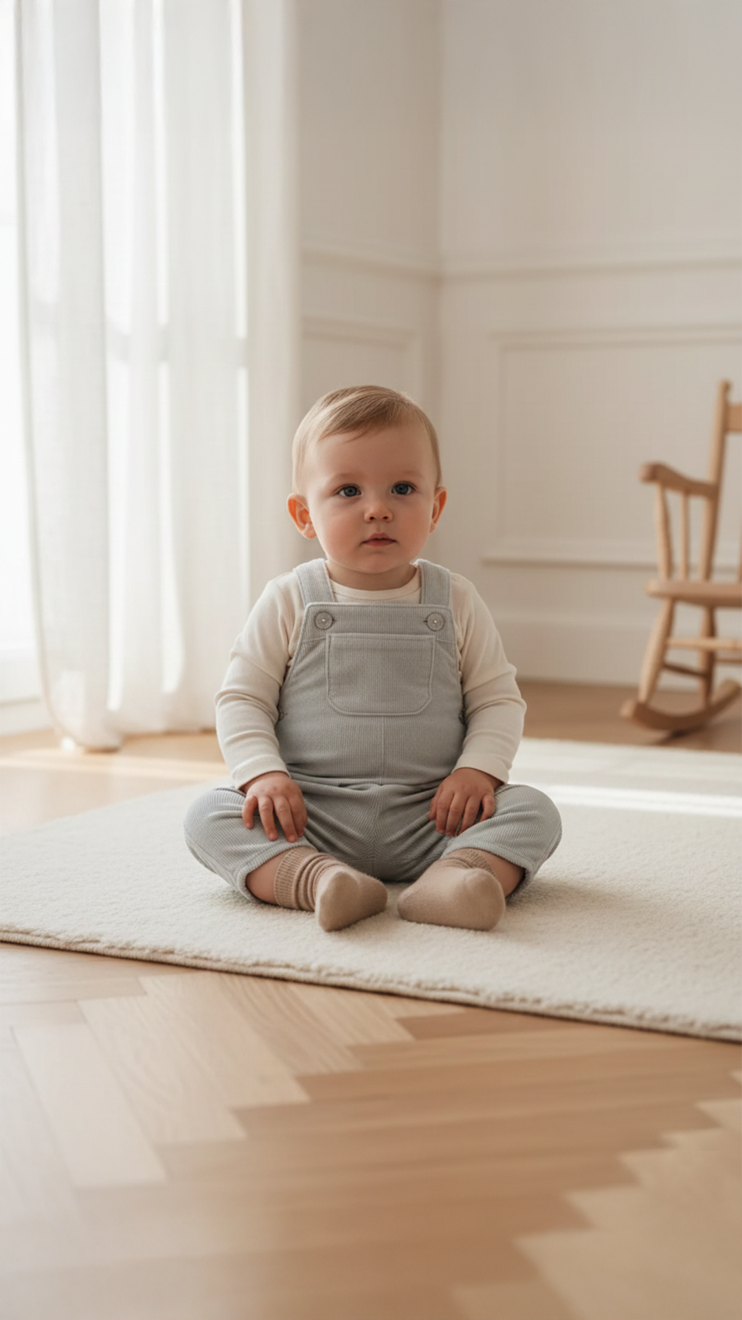 Erkek Bebek İnce Fitilli Kadife Salopet