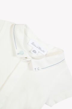 Erkek Bebek Yakası Nakışlı Body ekru