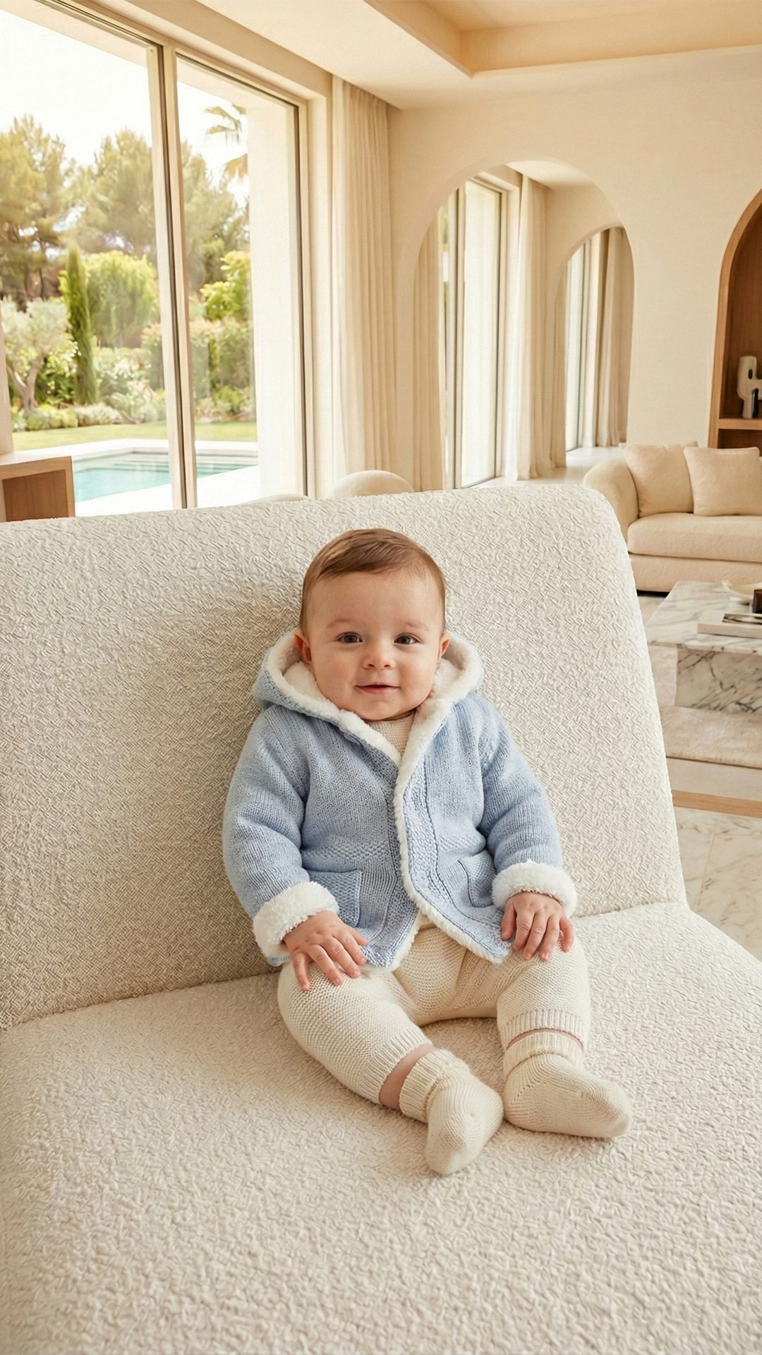 Erkek Bebek Muflonlu Triko Manto