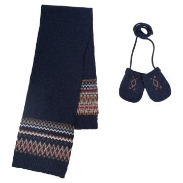 Erkek Bebek Desenli Atkı-Eldiven Set