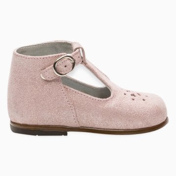 Kız Bebek Bilekten Tokalı Güderi Ayakkabı