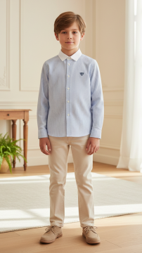 Erkek Çocuk Mavi Çizgili Ceremonie Gömlek