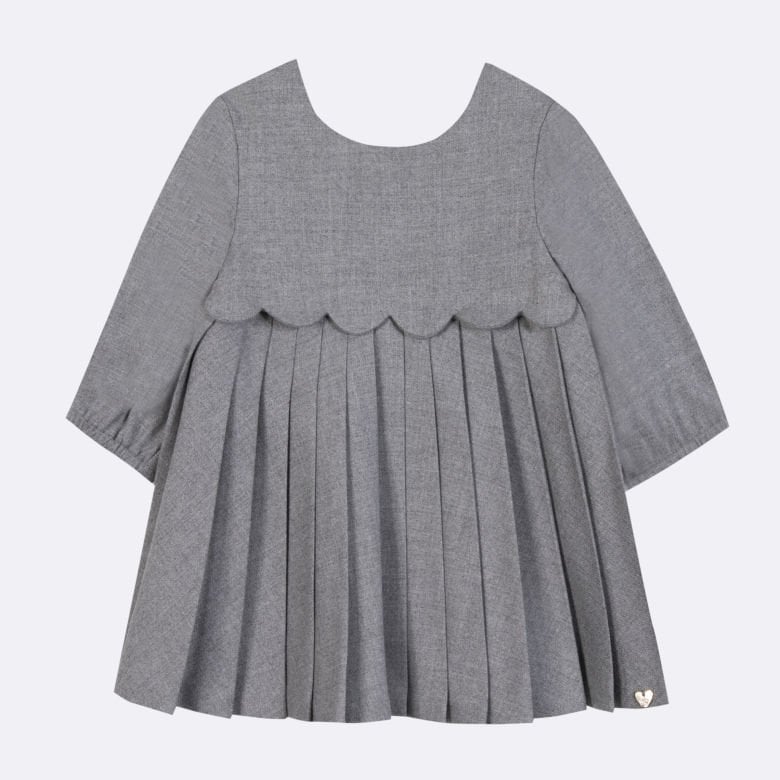 Kız Bebek Uzun Kollu Pilili Elbise