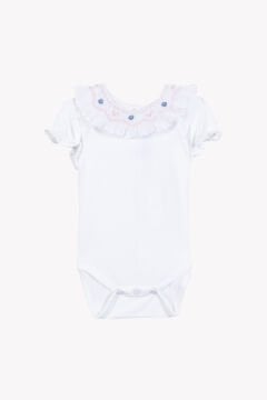 Fisto Yakalı Kız Bebek Body Beyaz