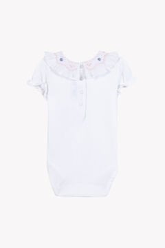 Fisto Yakalı Kız Bebek Body Beyaz