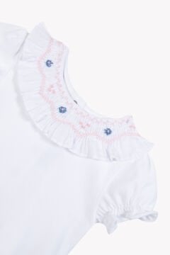 Fisto Yakalı Kız Bebek Body Beyaz