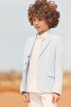 Erkek Çocuk Çizgili Koton Ceket